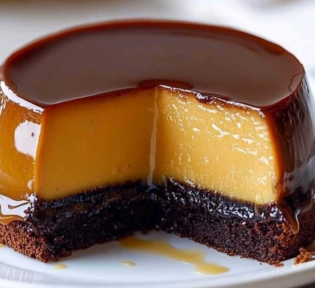 κέικ με κρέμα και καραμέλα