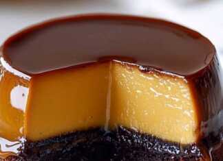 κέικ με κρέμα και καραμέλα