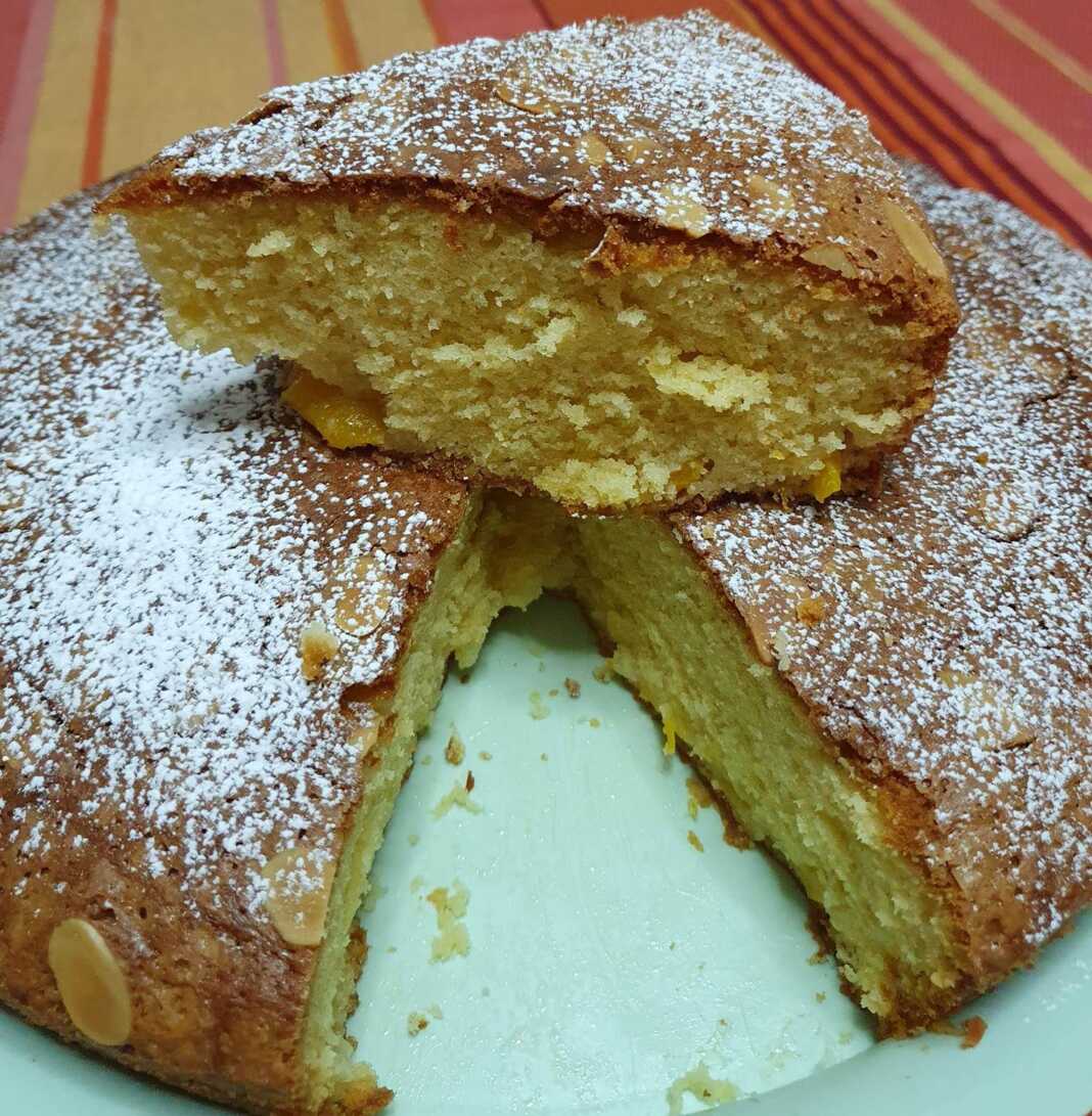 Κέικ βανίλιας, πορτοκαλί και ροδάκινο