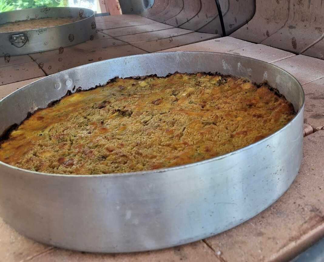 kolokithopita ksilofourno κολοκυθόπιτα στον ξυλόφουρνο