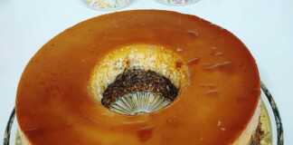 κρέμα καραμελέ με καρυδόπιτα