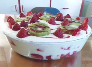 Κρέμα με φράουλες και ακτινίδιο