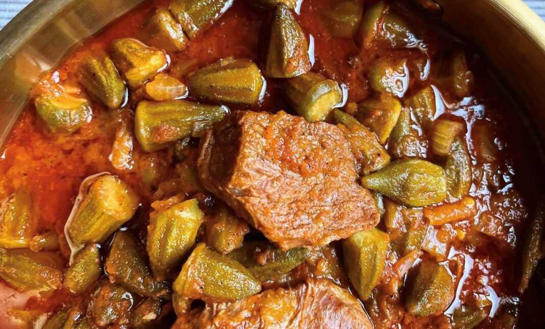 mosxari me mpamies Μοσχάρι με μπάμιες