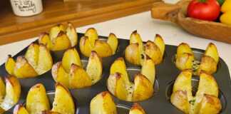 τραγανές πατάτες φούρνου με τυρί