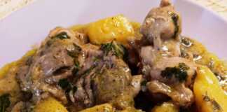 Φιλέτο Μπούτια με Πατάτες σε Σάλτσα Μουστάρδας