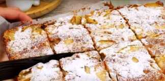 Μηλοκαρύδοπιτα στο ταψί, φρεσκοψημένη και χρυσαφένια.