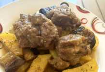 Μοσχάρι με μελιτζάνες και πατάτες στην κατσαρόλα