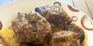 Μοσχάρι με μελιτζάνες και πατάτες στην κατσαρόλα