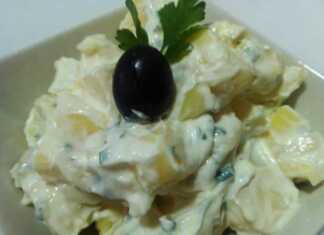 πατατοσαλάτα με μαγιονέζα σκόρδου