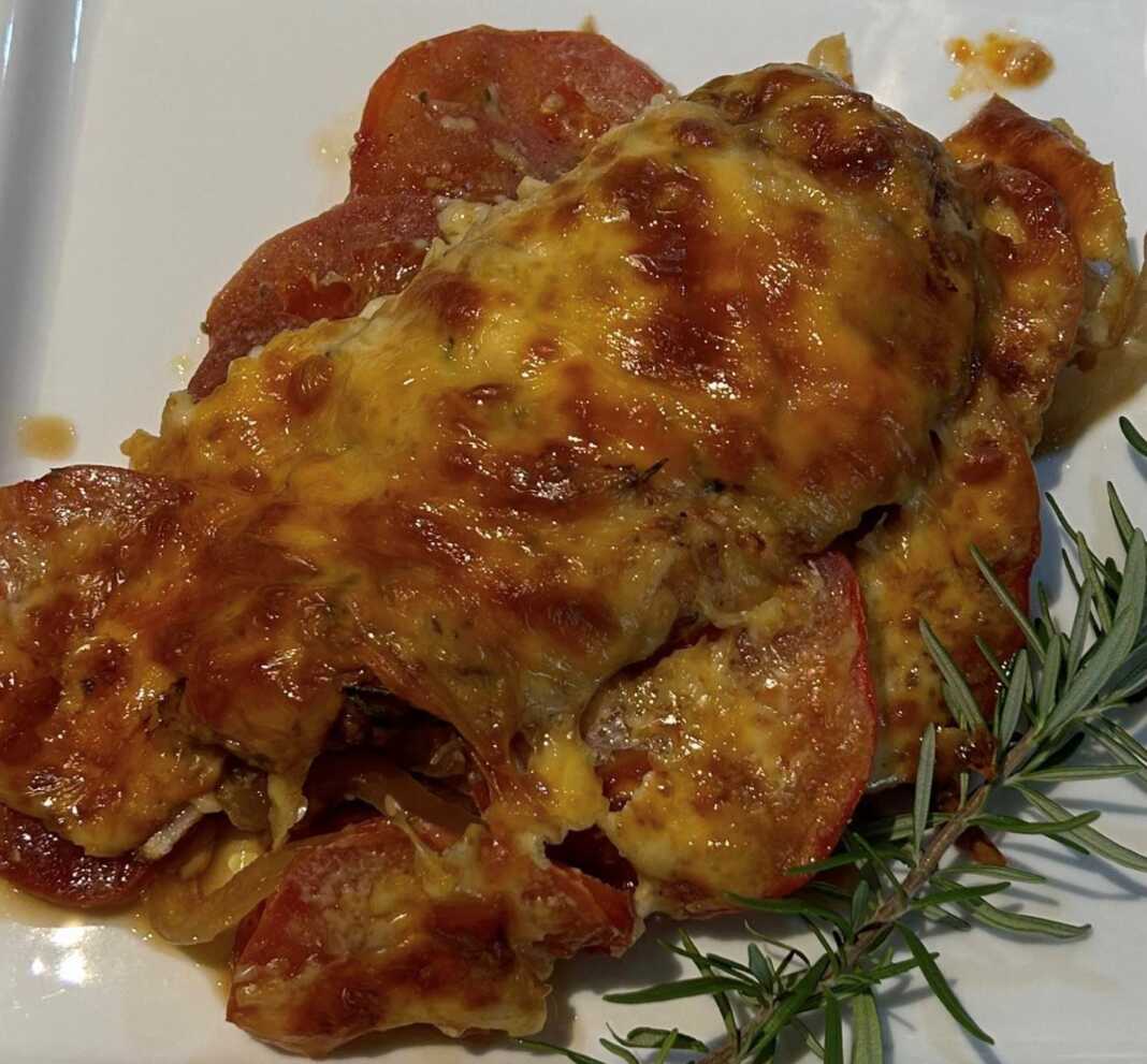 κοτόπουλο στο φούρνο με πουρέ