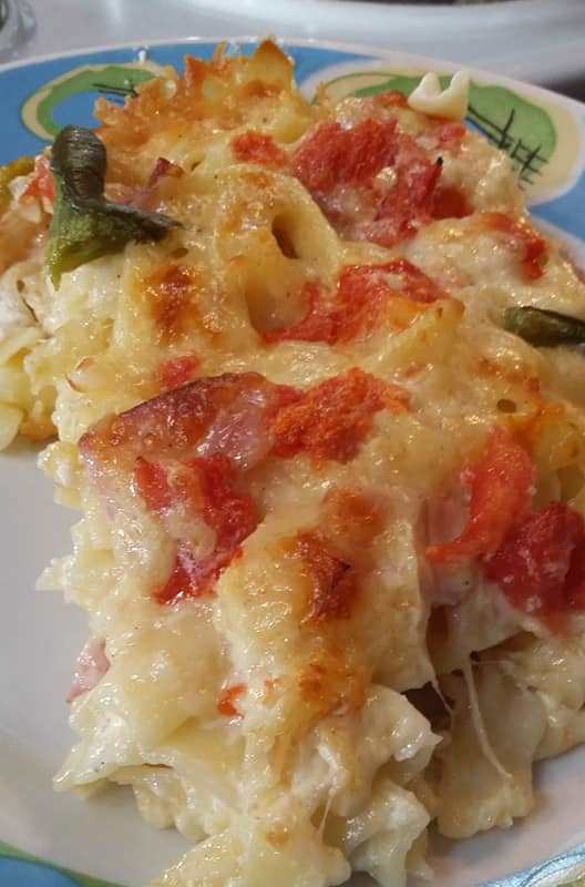 λαζάνια με τυριά και μπέικον