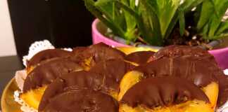 Φέτες πορτοκαλιού με σοκολάτα