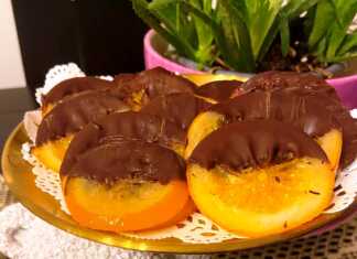 Φέτες πορτοκαλιού με σοκολάτα