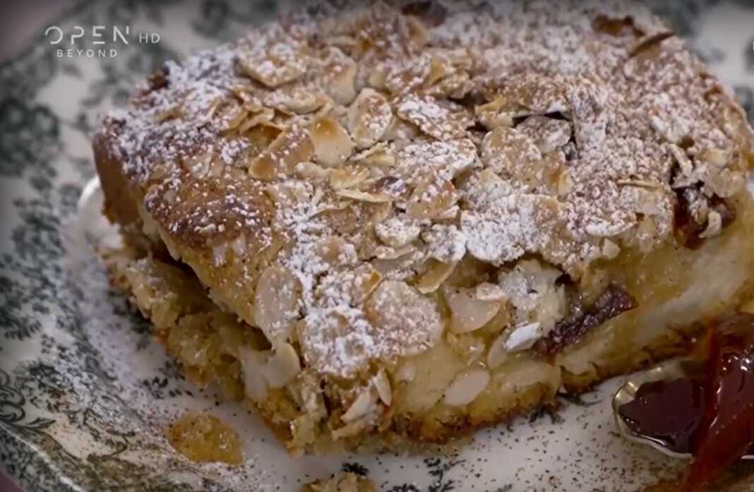 Πουτίγκα με Τσουρέκι & Κρέμα Αμυγδάλου