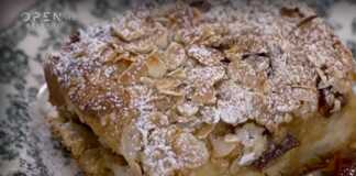 Πουτίγκα με Τσουρέκι & Κρέμα Αμυγδάλου