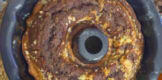 Δίχρωμο κέικ με κολοκύθα και κακάο