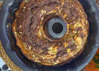 Δίχρωμο κέικ με κολοκύθα και κακάο