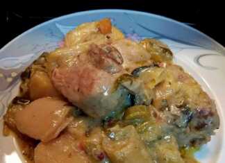 χοιρινό με πράσα και αυγολέμονο