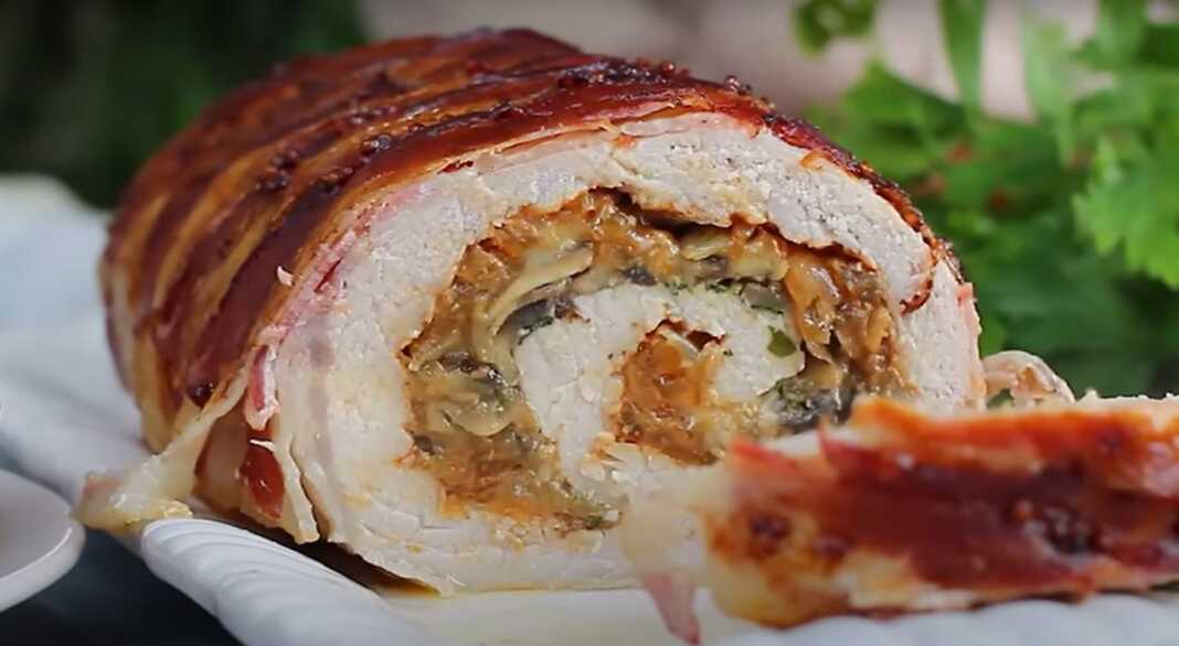 Γεμιστό χοιρινό φιλέτο σε μπέικον