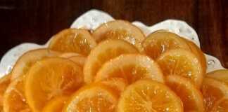 Γλασαρισμένες φέτες πορτοκαλιού