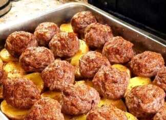 Κεφτέδες με πατάτες και κρεμμύδια στο φούρνο