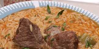 Μοσχαράκι με Κριθαράκι στην Κατσαρόλα