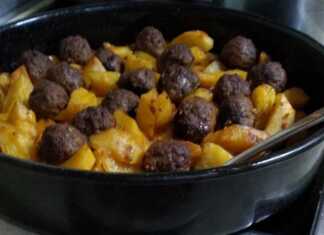 Πατάτες με κεφτεδάκια στο φούρνο