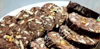 Γλυκό σαλάμι σοκολάτας με μπισκότα