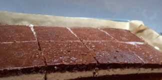 Κέικ με παντεσπάνι σοκολάτας και κρέμα