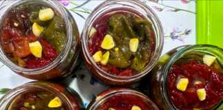 σπιτικές πιπεριές σε βάζα