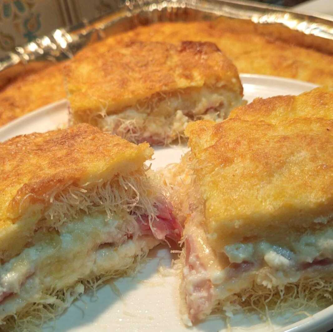 Κανταΐφι με Τυριά και Ζαμπόν