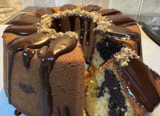 Κέικ δίχρωμο με σοκολάτα