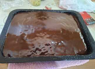 Κέικ με σοκολάτα και πραλίνα με καταΐφι