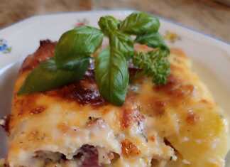 Σουφλέ πατάτας με ζαμπόν και τυρί