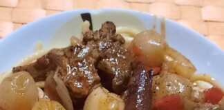 Μοσχάρι Στιφάδο με μακαρόνια