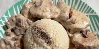 Ψαρονέφρι με κρέμα γάλακτος και μανιτάρια