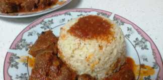 Κοκκινιστό μοσχαράκι με πιλάφι