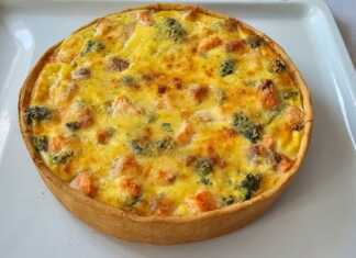 Κις με μπρόκολο και σολομό