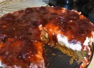 Τσιζ κέικ με σπιτική μαρμελάδα φράουλα