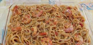 Γαριδομακαρονάδα με λιγκουίνι Γαριδομακαρονάδα