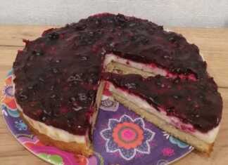 Σπιτική κρεμόπιτα με λαχταριστή κρέμα και γέμιση από ζουμερά κεράσια.