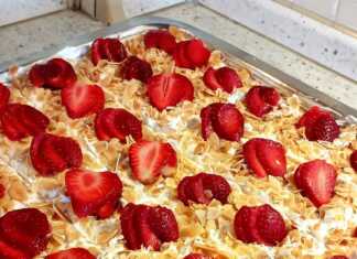 Πάστα αμυγδάλου με φράουλες