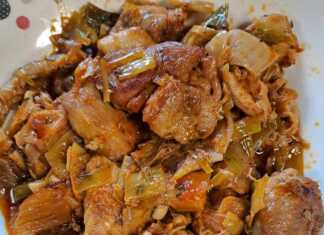 Χοιρινό με πράσο στην χύτρα