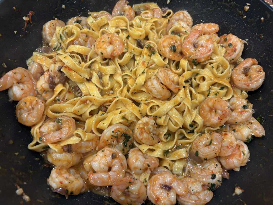 garidomakaronadaligkou λιγκουίνι με γαρίδες