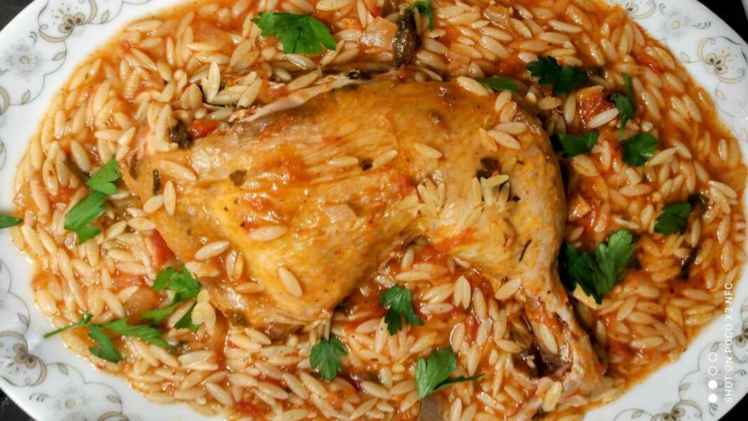 kritharaki kotopoulo Γιουβέτσι κοτόπουλο