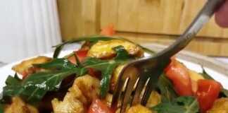 Σαλάτα με Τηγανιτή Μελιτζανα