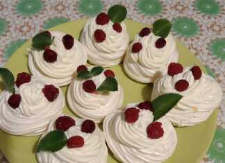 8 όμορφες, ατομικες Πάβλοβες με τραγανή μαρέγκα, αφράτη κρέμα και φρέσκα κόκκινα φρούτα.