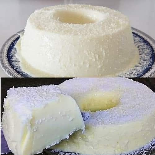 krema indokarido Ένα μπολ ή πιάτο με λευκή, κρεμώδη κρέμα πασπαλισμένη με άφθονο τριμμένο ινδοκάρυδο.