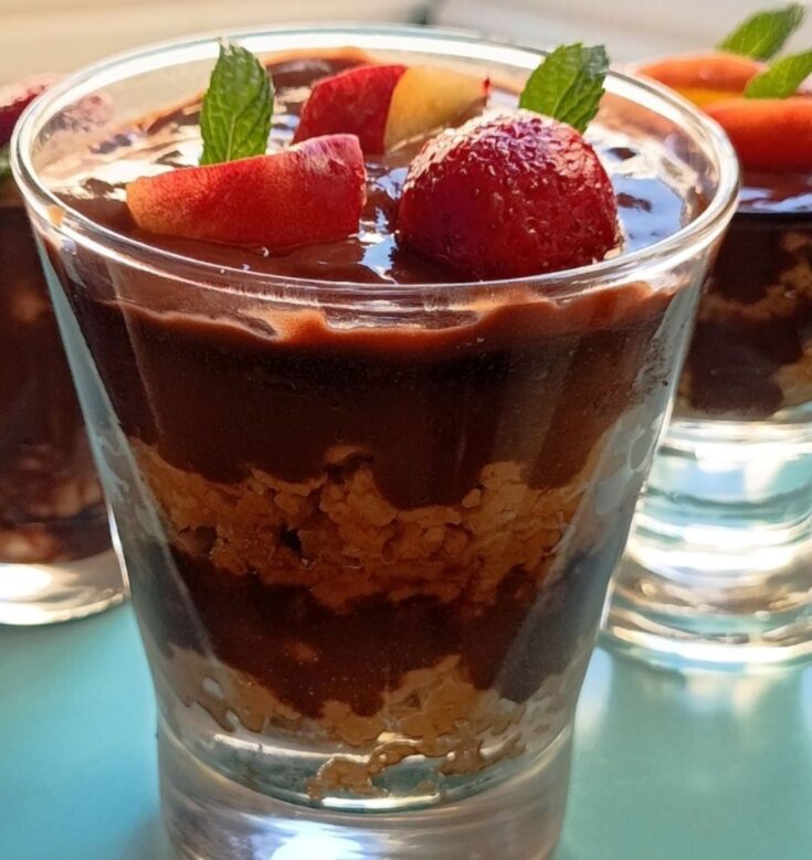 Δροσερό Γλυκάκι με Μπισκότο, Σοκολάτα και Φρούτα