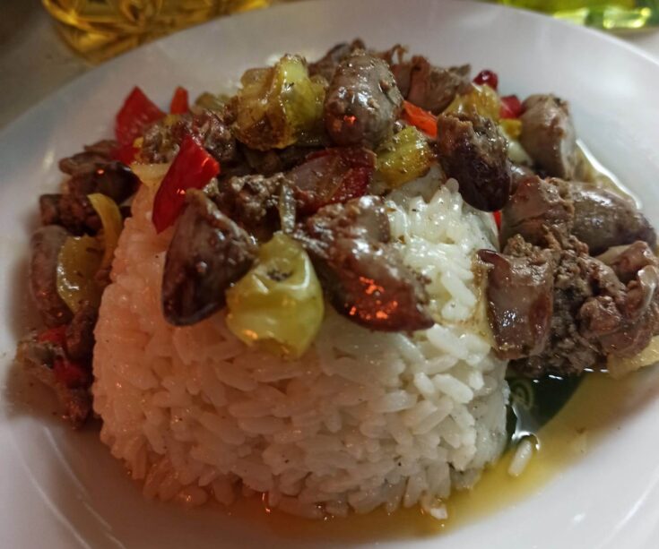 Συκωτάκια Κότας Τηγανητά με Ρύζι